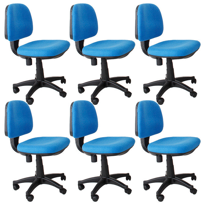 Modern Armless Upholstered Office Chair Slide Nylon Office Chair Blue 6 Piece Set Clearhalo 'furn' 'furn_office_chair' 'Furniture' 'Office Chairs' 'Office Furniture' 'office_chair' 5839956