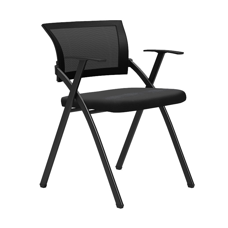 Black Frame Conference Chair No Distressing Fixed Arms Desk Chair Black Without Writing Pad 1 Piece Clearhalo 'furn' 'furn_office_chair' 'Furniture' 'Office Chairs' 'Office Furniture' 'office_chair' 5839962