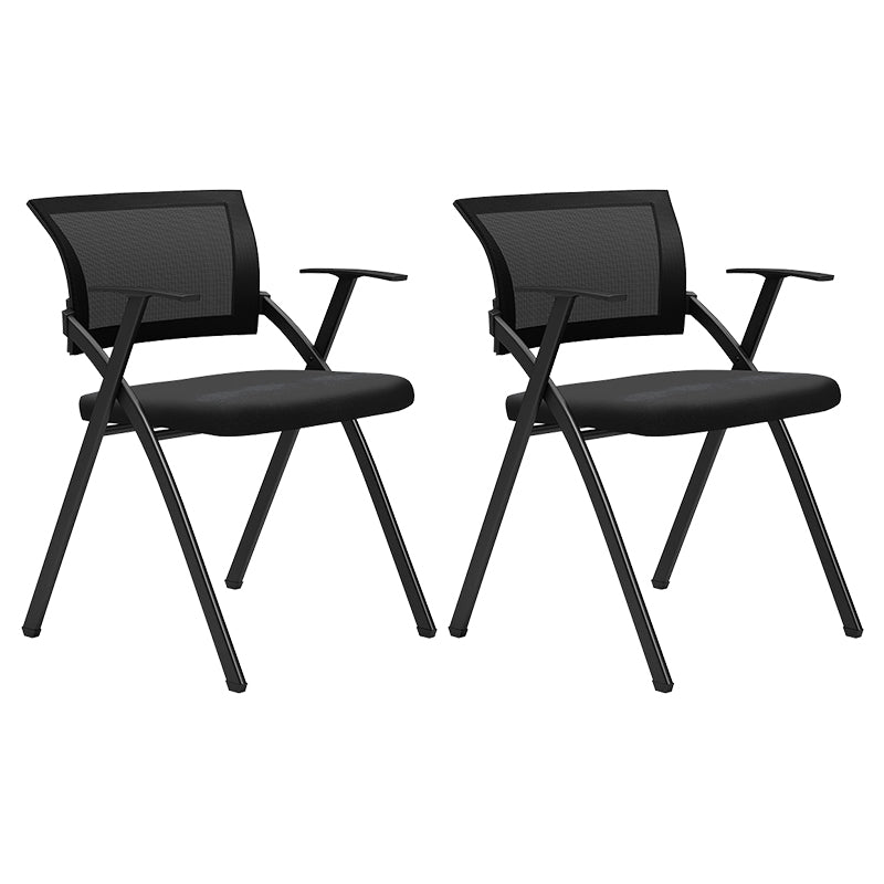 Black Frame Conference Chair No Distressing Fixed Arms Desk Chair Black Without Writing Pad 2 Piece Set Clearhalo 'furn' 'furn_office_chair' 'Furniture' 'Office Chairs' 'Office Furniture' 'office_chair' 5839963