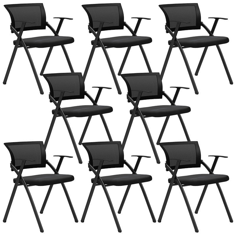 Black Frame Conference Chair No Distressing Fixed Arms Desk Chair Black Without Writing Pad 8 Piece Set Clearhalo 'furn' 'furn_office_chair' 'Furniture' 'Office Chairs' 'Office Furniture' 'office_chair' 5839969