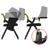 ブラックフレームカンファレンスチェア苦痛な固定腕の机の椅子なし