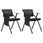 Black Frame Conference Chair No Distressing Fixed Arms Desk Chair Black With Writing Pad 2 Piece Set Clearhalo 'furn' 'furn_office_chair' 'Furniture' 'Office Chairs' 'Office Furniture' 'office_chair' 5839983