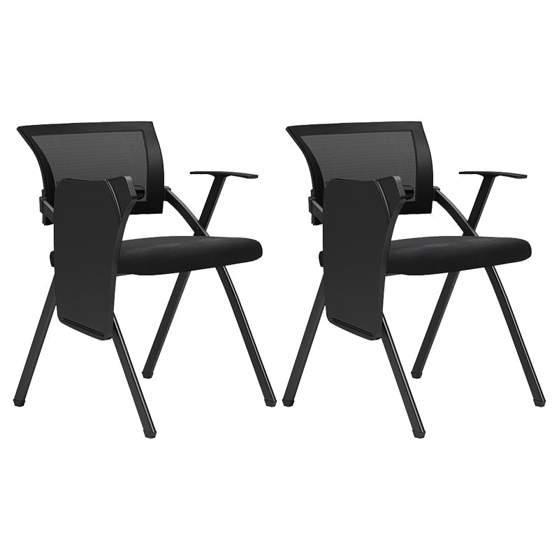 Black Frame Conference Chair No Distressing Fixed Arms Desk Chair Black With Writing Pad 2 Piece Set Clearhalo 'furn' 'furn_office_chair' 'Furniture' 'Office Chairs' 'Office Furniture' 'office_chair' 5839983