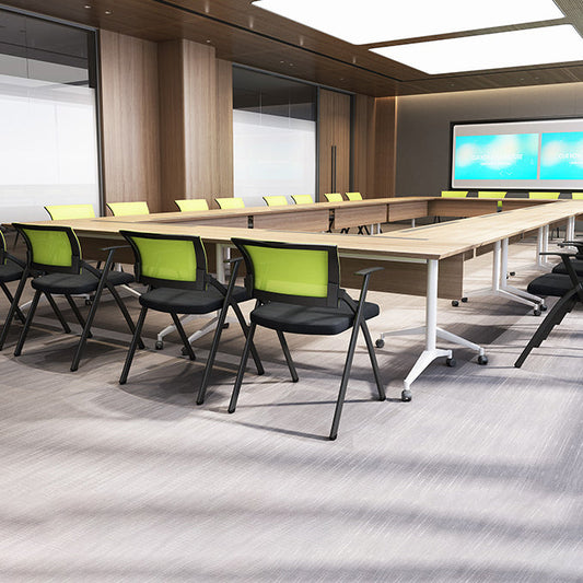 ブラックフレームカンファレンスチェア苦痛な固定腕の机の椅子なし