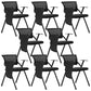 Black Frame Conference Chair No Distressing Fixed Arms Desk Chair Black With Writing Pad 8 Piece Set Clearhalo 'furn' 'furn_office_chair' 'Furniture' 'Office Chairs' 'Office Furniture' 'office_chair' 5839987