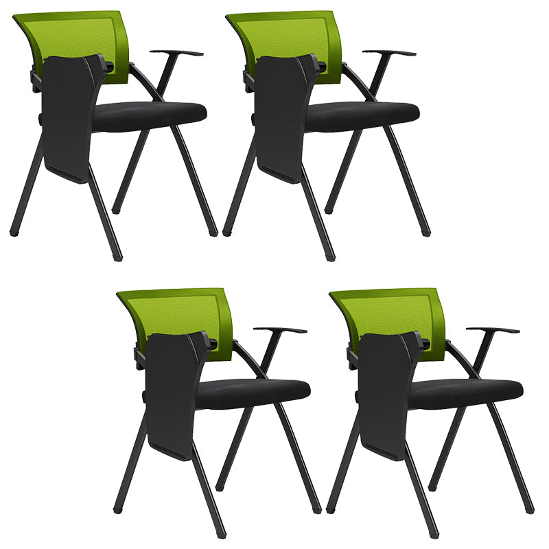 Black Frame Conference Chair No Distressing Fixed Arms Desk Chair Green With Writing Pad 4 Piece Set Clearhalo 'furn' 'furn_office_chair' 'Furniture' 'Office Chairs' 'Office Furniture' 'office_chair' 5839989