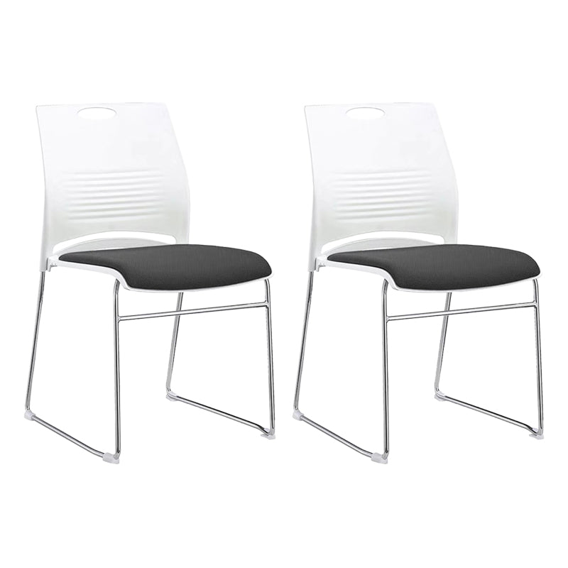 Chaise de bureau rembourrée sans bras moderne bas Back Back No Wheels Office Chair