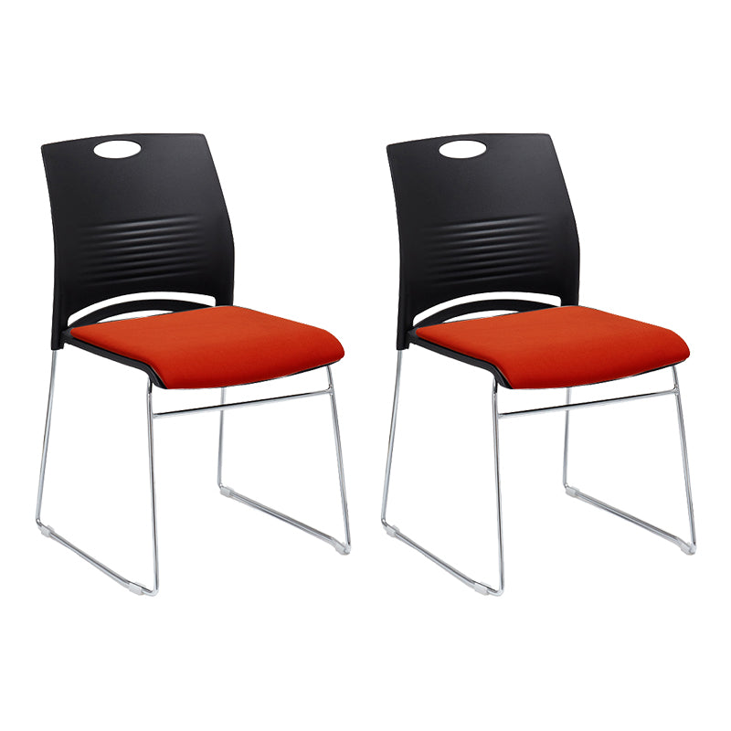 Chaise de bureau rembourrée sans bras moderne bas Back Back No Wheels Office Chair