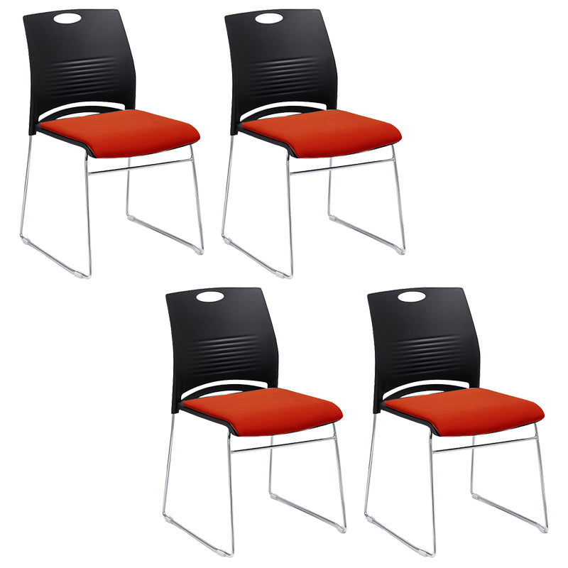 Chaise de bureau rembourrée sans bras moderne bas Back Back No Wheels Office Chair