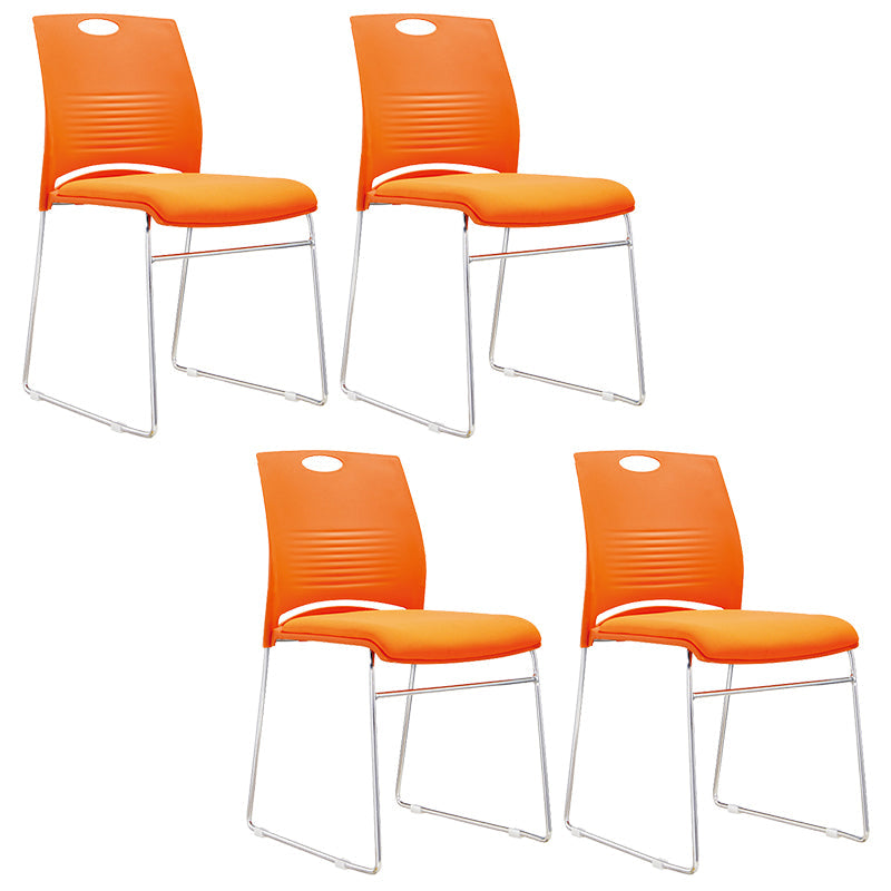 Chaise de bureau rembourrée sans bras moderne bas Back Back No Wheels Office Chair