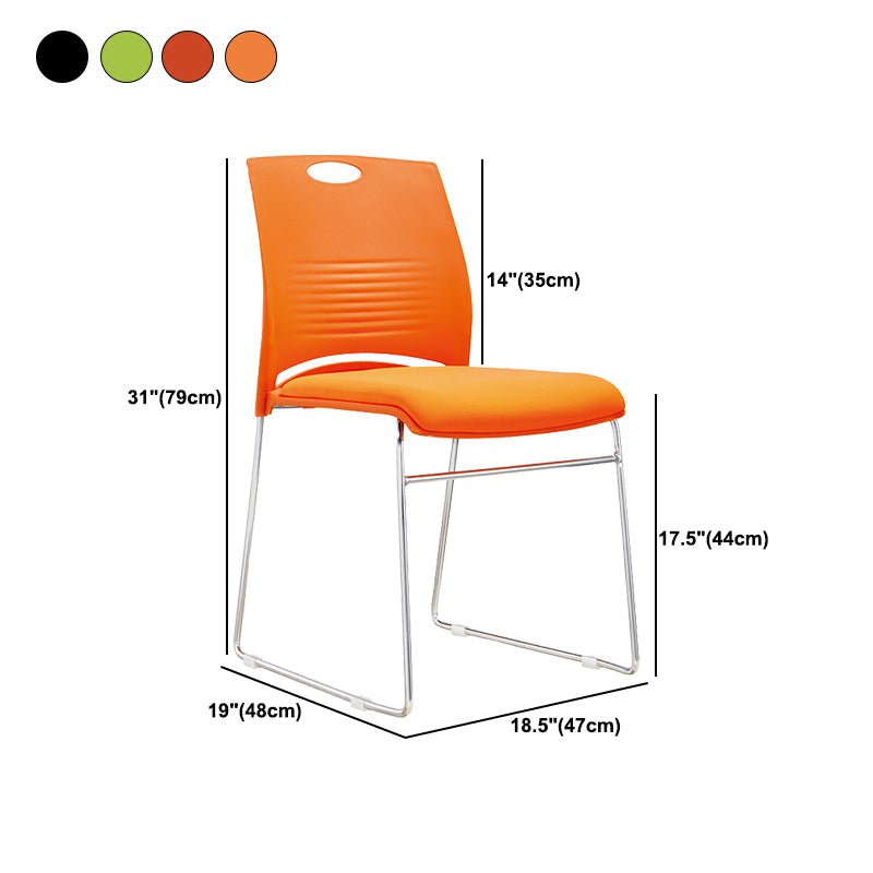 Chaise de bureau rembourrée sans bras moderne bas Back Back No Wheels Office Chair