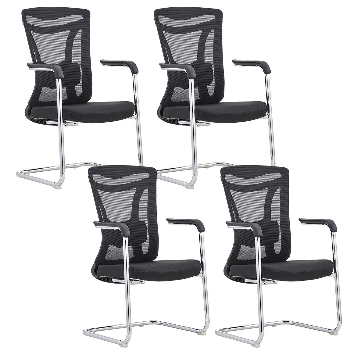 Chaise contemporaine en maille à dossier haut avec support lombaire réglable