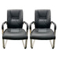 Faux Leather and Chrome Frame Office High Back Computer Chair Matte Black 2 Piece Set Clearhalo 'furn' 'furn_office_chair' 'Furniture' 'Office Chairs' 'Office Furniture' 'office_chair' 5840208