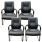 Faux Leather and Chrome Frame Office High Back Computer Chair Matte Black 4 Piece Set Clearhalo 'furn' 'furn_office_chair' 'Furniture' 'Office Chairs' 'Office Furniture' 'office_chair' 5840211