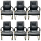 Faux Leather and Chrome Frame Office High Back Computer Chair Matte Black 6 Piece Set Clearhalo 'furn' 'furn_office_chair' 'Furniture' 'Office Chairs' 'Office Furniture' 'office_chair' 5840212