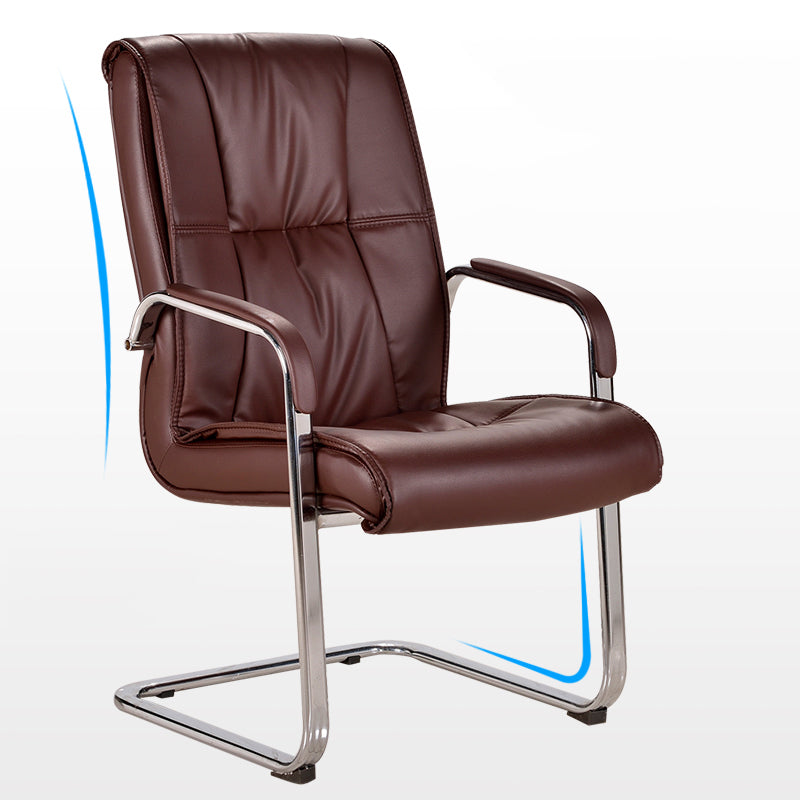 Faux Leather and Chrome Frame Office High Back Computer Chair Clearhalo 'furn' 'furn_office_chair' 'Furniture' 'Office Chairs' 'Office Furniture' 'office_chair' 5840213
