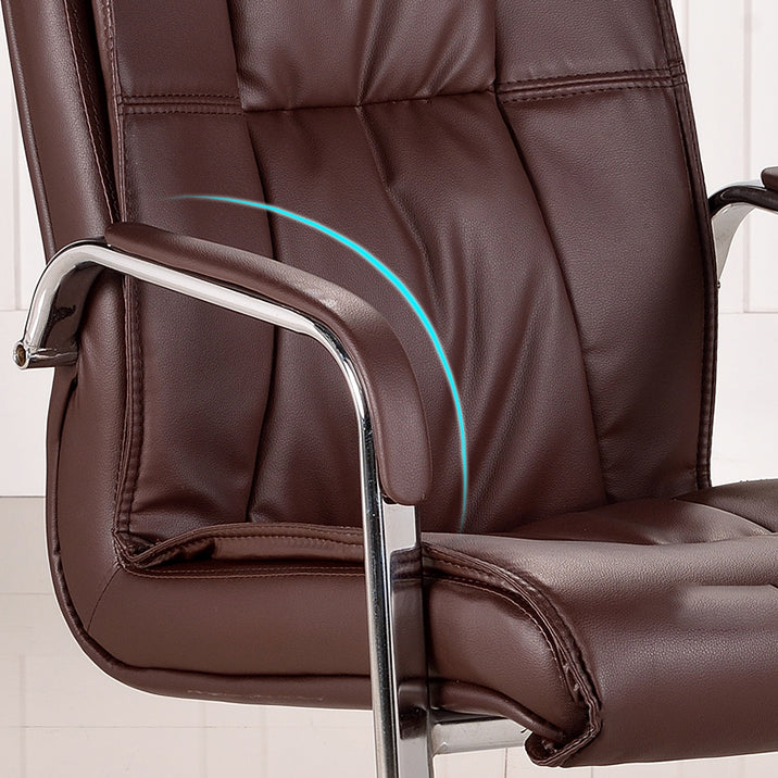 Faux Leather and Chrome Frame Office High Back Computer Chair Clearhalo 'furn' 'furn_office_chair' 'Furniture' 'Office Chairs' 'Office Furniture' 'office_chair' 5840218
