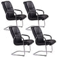 Faux Leather and Chrome Frame Office High Back Computer Chair Black 4 Piece Set Clearhalo 'furn' 'furn_office_chair' 'Furniture' 'Office Chairs' 'Office Furniture' 'office_chair' 5840220