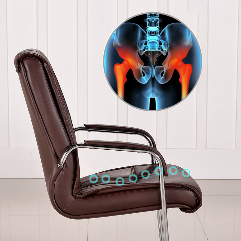 Faux Leather and Chrome Frame Office High Back Computer Chair Clearhalo 'furn' 'furn_office_chair' 'Furniture' 'Office Chairs' 'Office Furniture' 'office_chair' 5840221