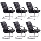 Faux Leather and Chrome Frame Office High Back Computer Chair Black 6 Piece Set Clearhalo 'furn' 'furn_office_chair' 'Furniture' 'Office Chairs' 'Office Furniture' 'office_chair' 5840222