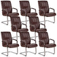 Faux Leather and Chrome Frame Office High Back Computer Chair Maroon 8 Piece Set Clearhalo 'furn' 'furn_office_chair' 'Furniture' 'Office Chairs' 'Office Furniture' 'office_chair' 5840233