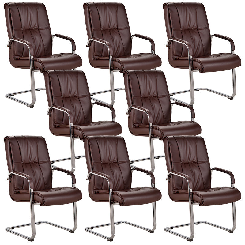 Faux Leather and Chrome Frame Office High Back Computer Chair Maroon 8 Piece Set Clearhalo 'furn' 'furn_office_chair' 'Furniture' 'Office Chairs' 'Office Furniture' 'office_chair' 5840233