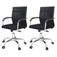 Modern Arms Included Chair with Wheels Mid-Back Mesh Desk Chair Black 2 Piece Set Clearhalo 'furn' 'furn_office_chair' 'Furniture' 'Office Chairs' 'Office Furniture' 'office_chair' 5840264