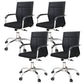Modern Arms Included Chair with Wheels Mid-Back Mesh Desk Chair Black 4 Piece Set Clearhalo 'furn' 'furn_office_chair' 'Furniture' 'Office Chairs' 'Office Furniture' 'office_chair' 5840266