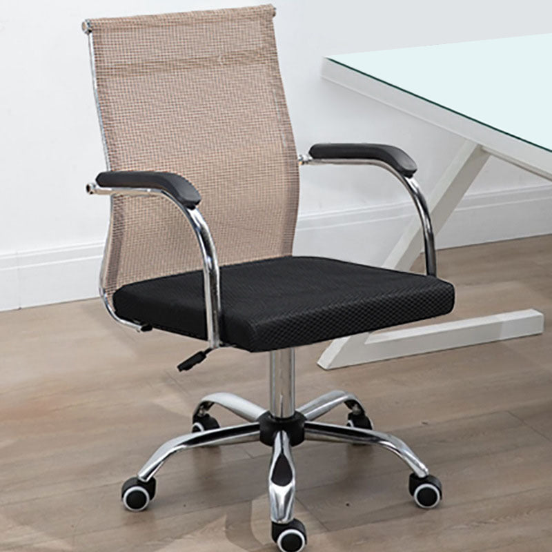 Modern Arms Included Chair with Wheels Mid-Back Mesh Desk Chair Clearhalo 'furn' 'furn_office_chair' 'Furniture' 'Office Chairs' 'Office Furniture' 'office_chair' 5840267
