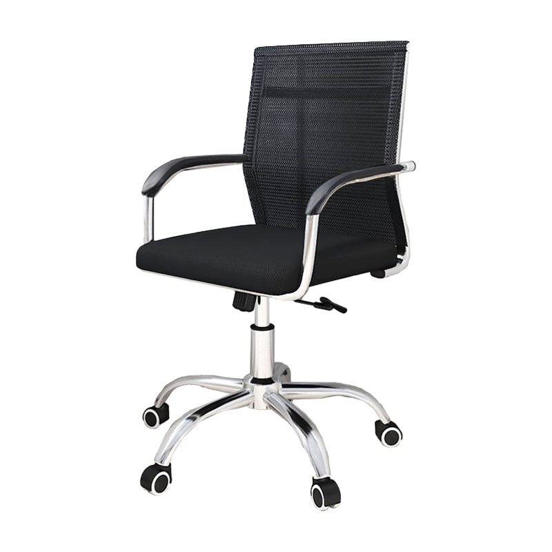Modern Arms Included Chair with Wheels Mid-Back Mesh Desk Chair Clearhalo 'furn' 'furn_office_chair' 'Furniture' 'Office Chairs' 'Office Furniture' 'office_chair' 5840270