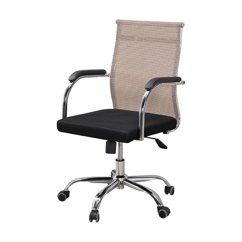 Modern Arms Included Chair with Wheels Mid-Back Mesh Desk Chair Clearhalo 'furn' 'furn_office_chair' 'Furniture' 'Office Chairs' 'Office Furniture' 'office_chair' 5840281