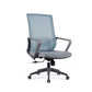 Chaise d'ordinateur moderne à bras fixes avec roulettes, chaise de bureau à dossier moyen