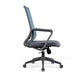 Chaise d'ordinateur moderne à bras fixes avec roulettes, chaise de bureau à dossier moyen