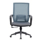 Chaise d'ordinateur moderne à bras fixes avec roulettes, chaise de bureau à dossier moyen