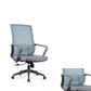 Chaise d'ordinateur moderne à bras fixes avec roulettes, chaise de bureau à dossier moyen