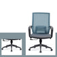 Chaise d'ordinateur moderne à bras fixes avec roulettes, chaise de bureau à dossier moyen