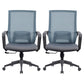 Chaise d'ordinateur moderne à bras fixes avec roulettes, chaise de bureau à dossier moyen