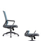 Chaise d'ordinateur moderne à bras fixes avec roulettes, chaise de bureau à dossier moyen