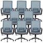 Chaise d'ordinateur moderne à bras fixes avec roulettes, chaise de bureau à dossier moyen