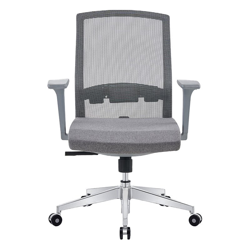 Silla de escritorio moderna con brazos fijos y ruedas Silla de oficina con respaldo medio