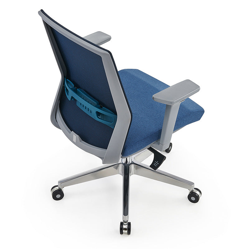 Silla de escritorio moderna con brazos fijos y ruedas Silla de oficina con respaldo medio