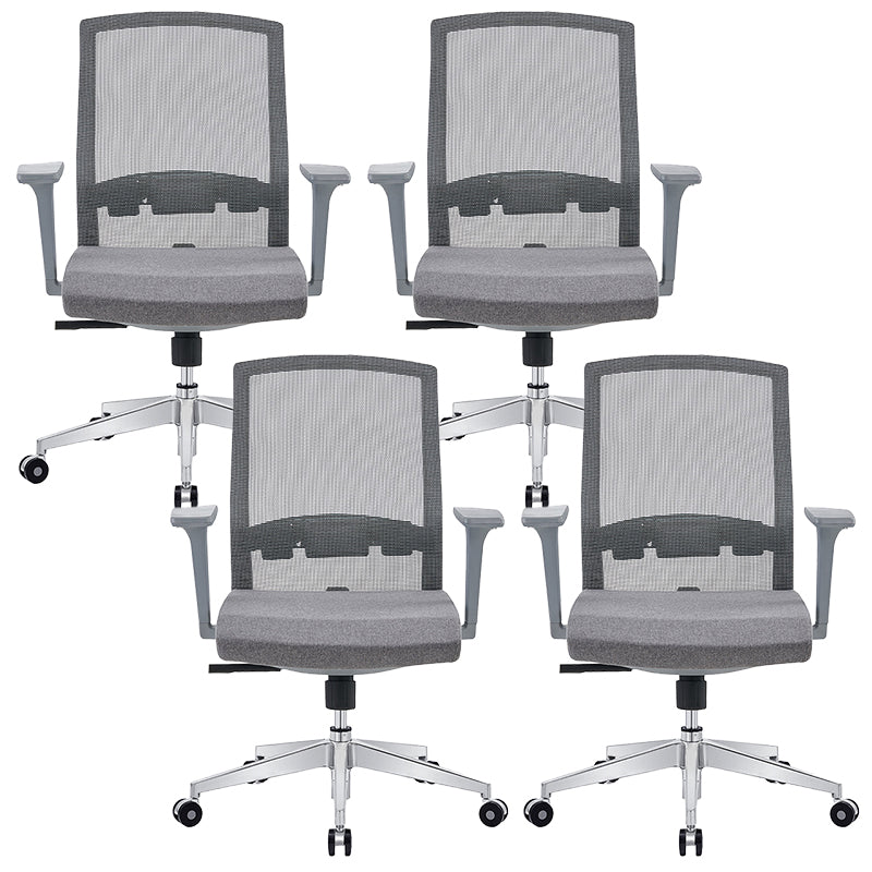 Silla de escritorio moderna con brazos fijos y ruedas Silla de oficina con respaldo medio
