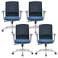 Silla de escritorio moderna con brazos fijos y ruedas Silla de oficina con respaldo medio