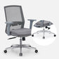 Silla de escritorio moderna con brazos fijos y ruedas Silla de oficina con respaldo medio
