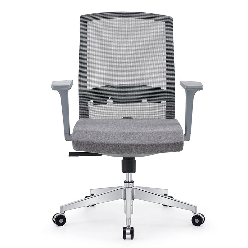 Silla de escritorio moderna con brazos fijos y ruedas Silla de oficina con respaldo medio