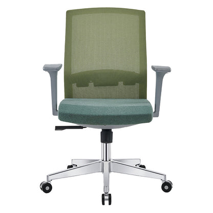 Silla de escritorio moderna con brazos fijos y ruedas Silla de oficina con respaldo medio