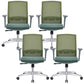 Silla de escritorio moderna con brazos fijos y ruedas Silla de oficina con respaldo medio