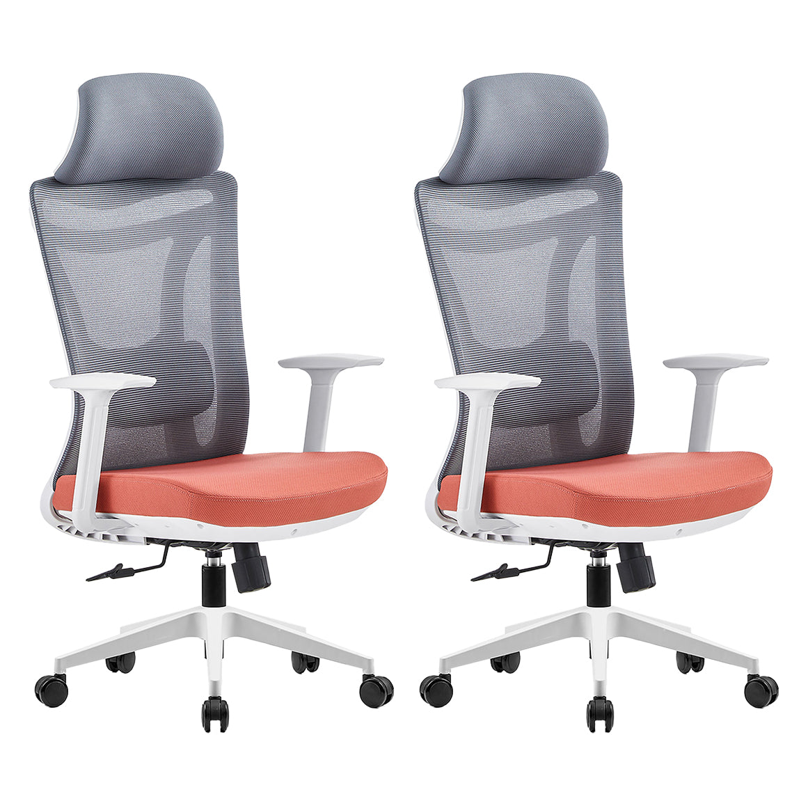 Modern Adjustable Arms Chair with Wheels Mesh-back Task Chair 2 Piece Set Clearhalo 'furn' 'furn_office_chair' 'Furniture' 'Office Chairs' 'Office Furniture' 'office_chair' 5840331