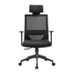 Modern Fixed Arms Chair with Wheels Mid-back Task Chair Mesh Desk Chair Black 1 Piece Clearhalo 'furn' 'furn_office_chair' 'Furniture' 'Office Chairs' 'Office Furniture' 'office_chair' 5840345
