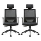 Modern Fixed Arms Chair with Wheels Mid-back Task Chair Mesh Desk Chair Black 2 Piece Set Clearhalo 'furn' 'furn_office_chair' 'Furniture' 'Office Chairs' 'Office Furniture' 'office_chair' 5840346
